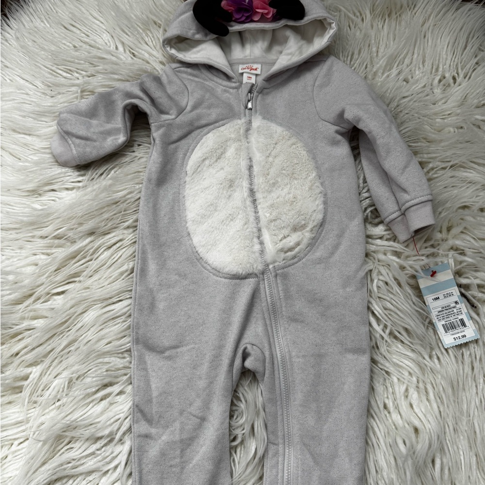 Cat & Jack Gray Hooded Kids Footie